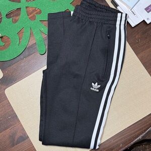 Adidas Black Joggers with White Accents
